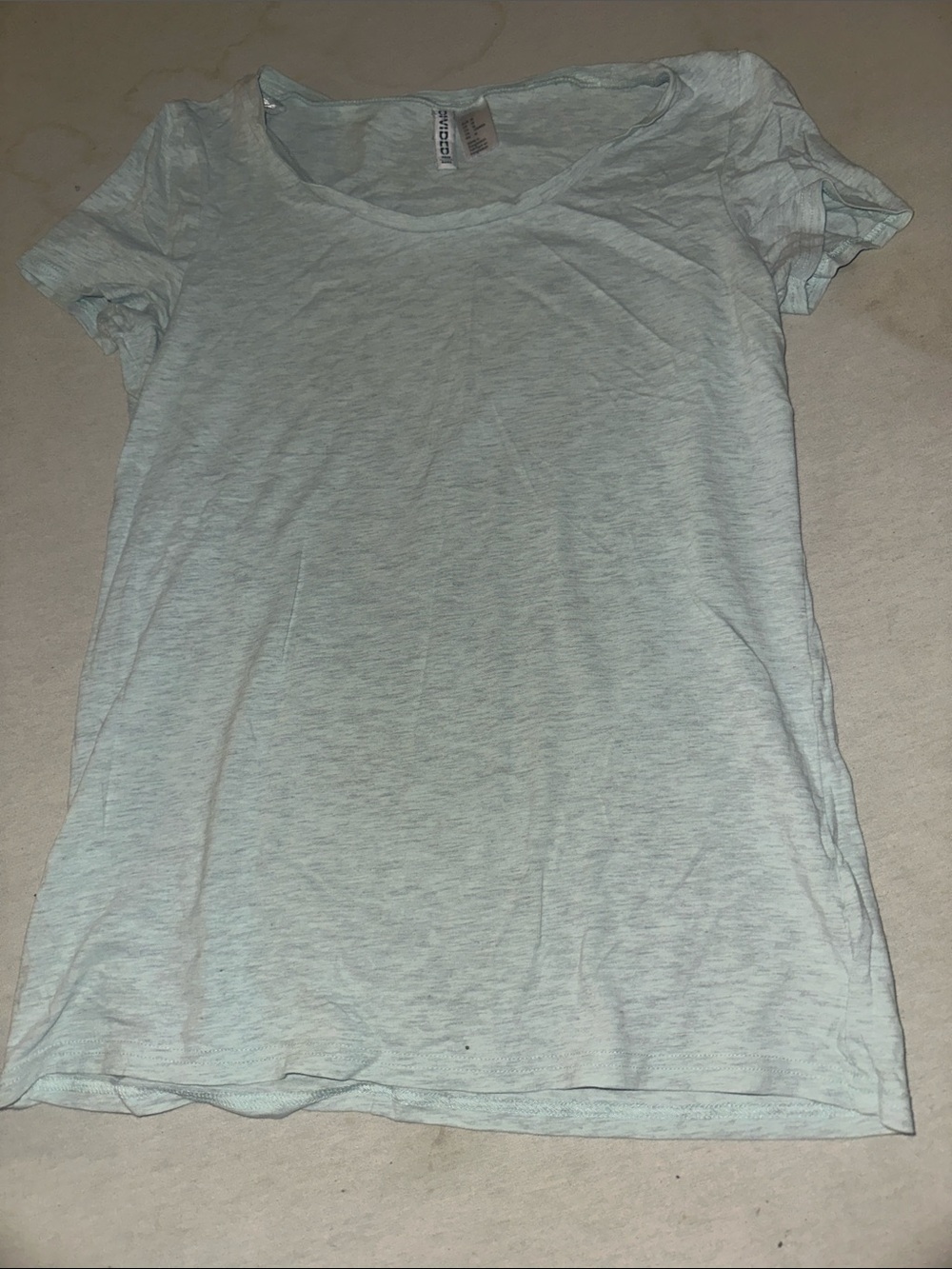 Womens Size M Light Blue Scoop Neck Tee - Unbranded